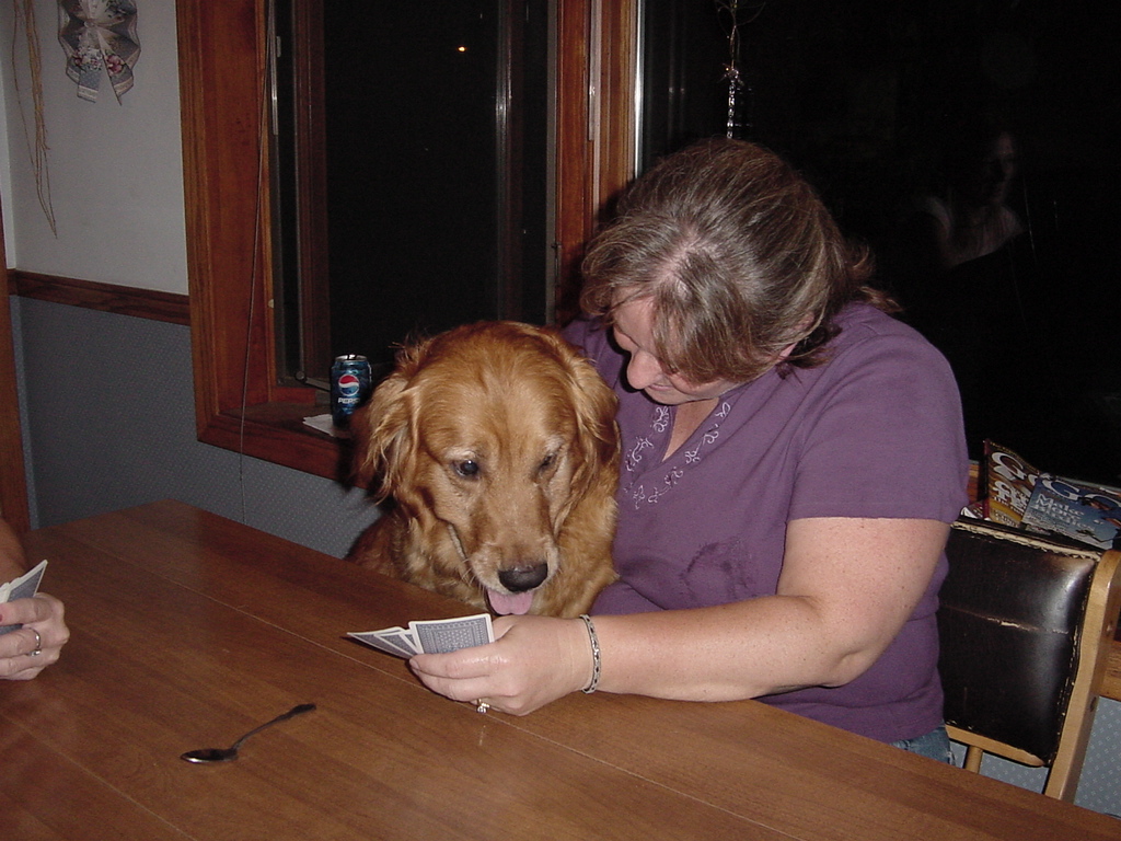 Mom's night out playing cards.